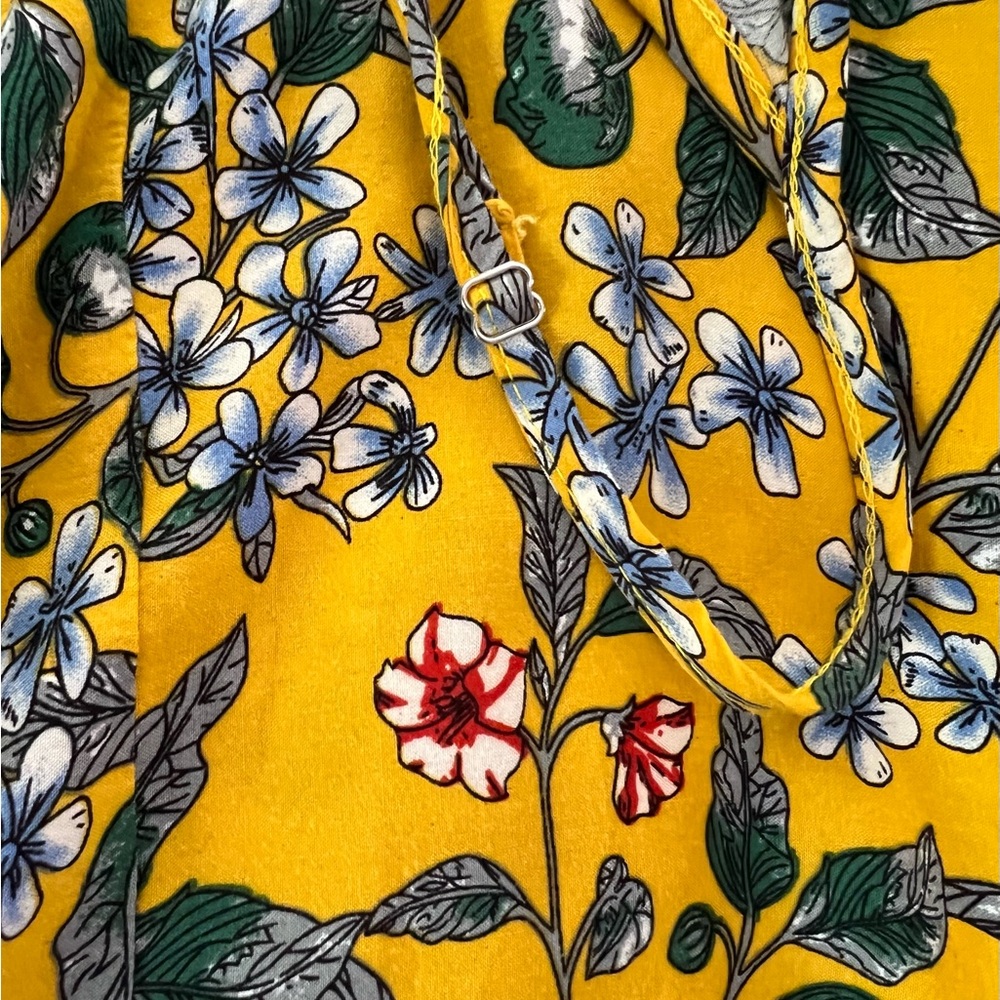 Buenos Ninos Maxi Floral Mustard Ruffle Hemline Sundress - Picture 14 of 16